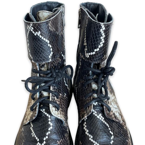 ALLSAINTS Brigade Combat Boots Snakeskin Print Size - Picture 5 of 12